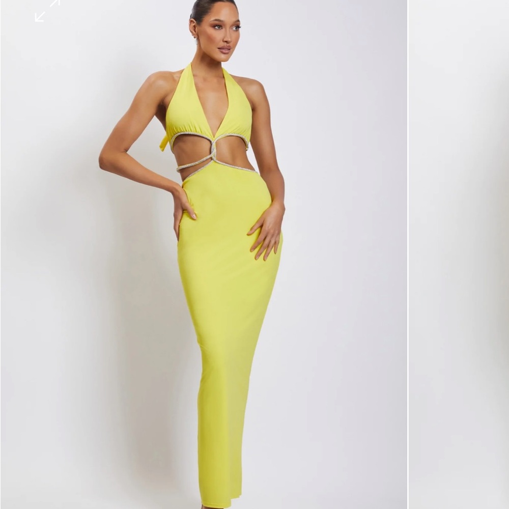 Diamante Cut Out Midi Dress